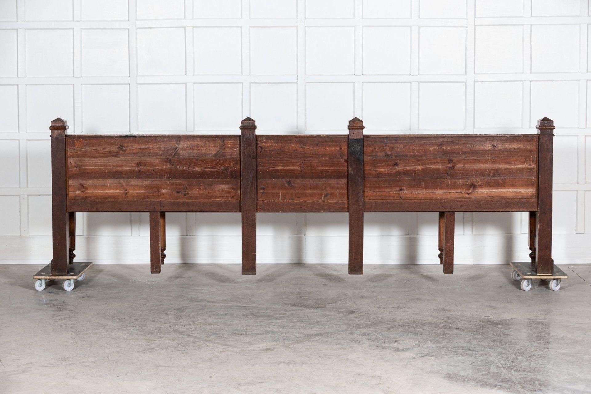 19thC French Oak Bank Waiting Bench For Sale 6