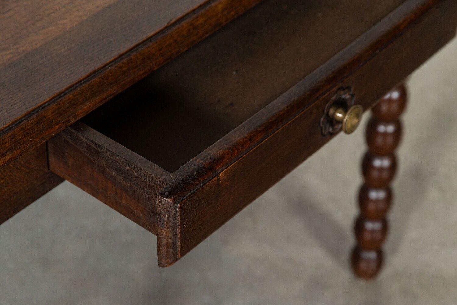 19thC French Oak Bobbin Writing Table 4