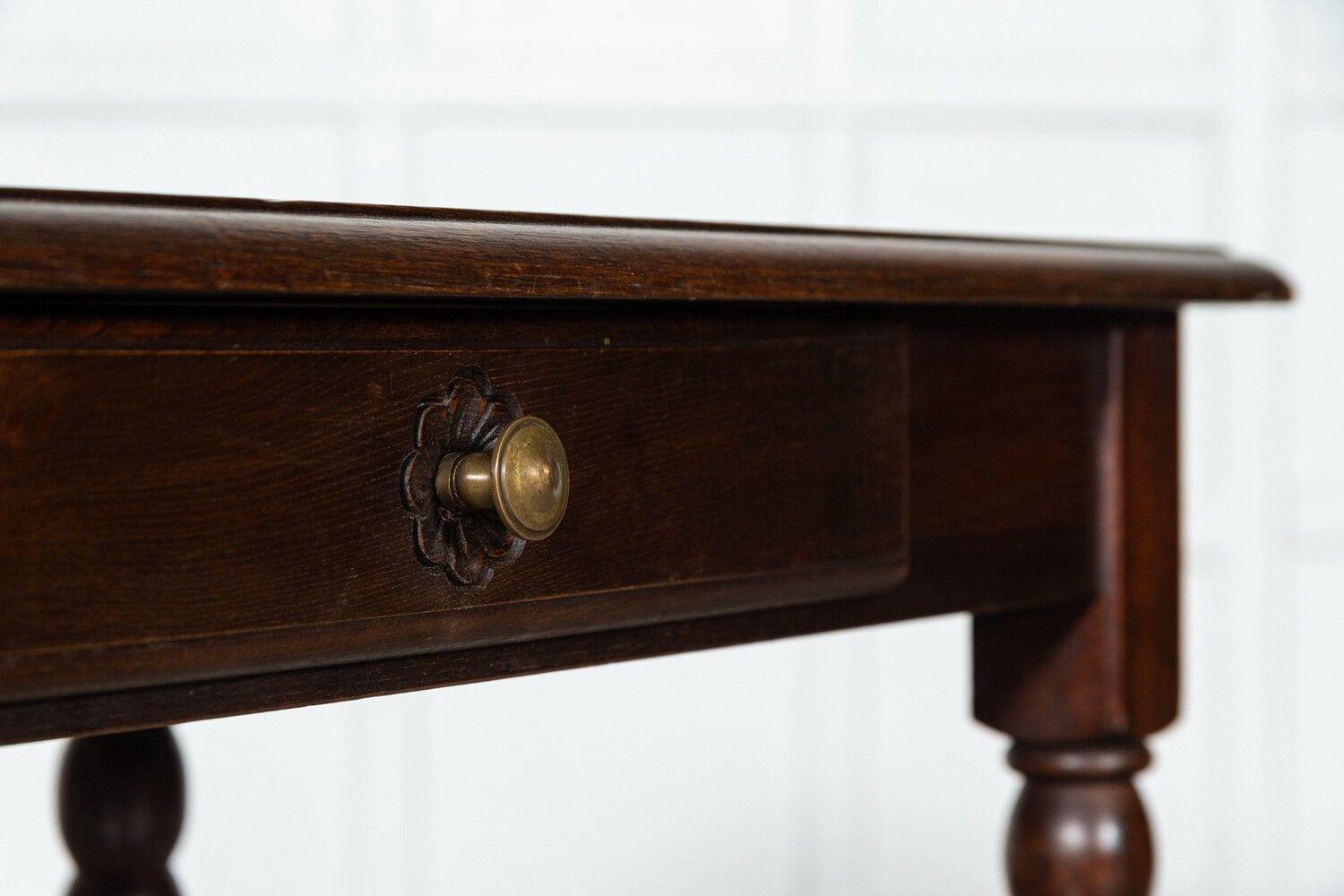 19thC French Oak Bobbin Writing Table 5