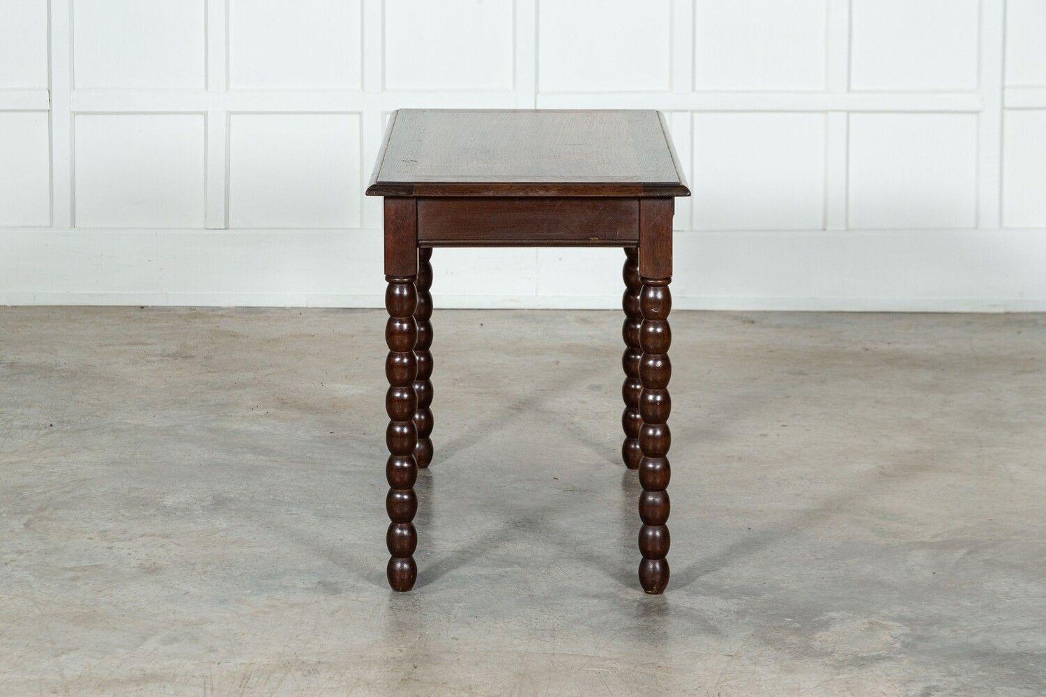 19thC French Oak Bobbin Writing Table In Good Condition In Staffordshire, GB