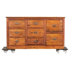 19thC French Oak & Pine Drapers Counter
