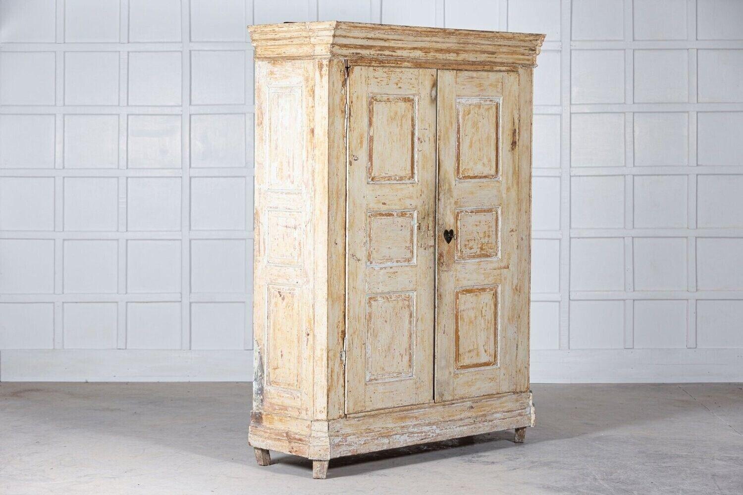 19thC French Painted Pine Armoire In Good Condition In Staffordshire, GB