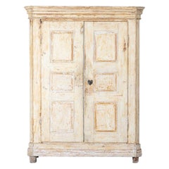 19thC French Painted Pine Armoire