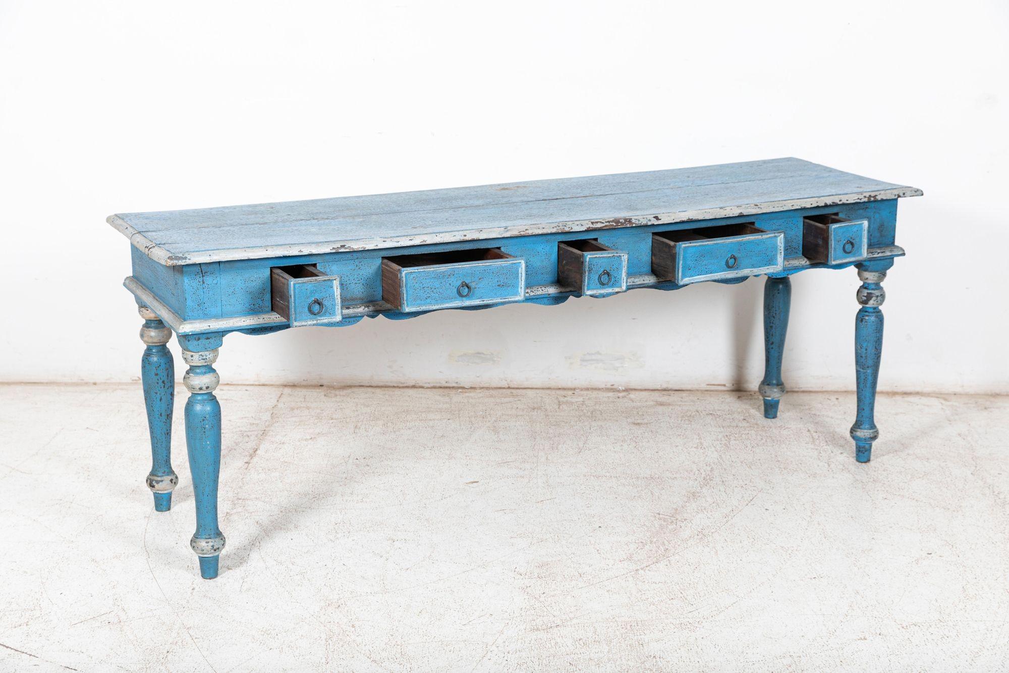 19thC French Painted Provincial Console / Hall Table 6