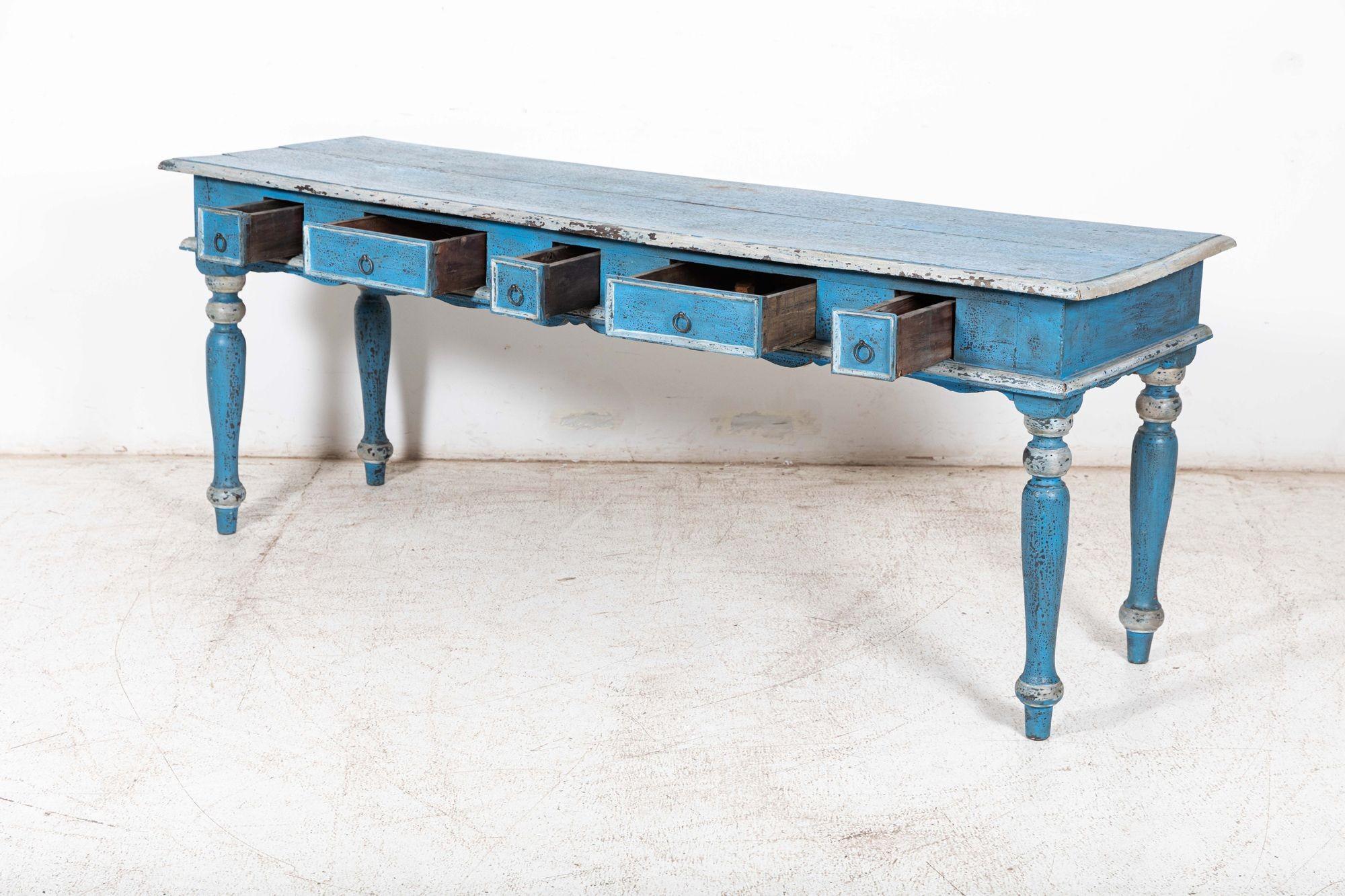 Mid-19th Century 19thC French Painted Provincial Console / Hall Table