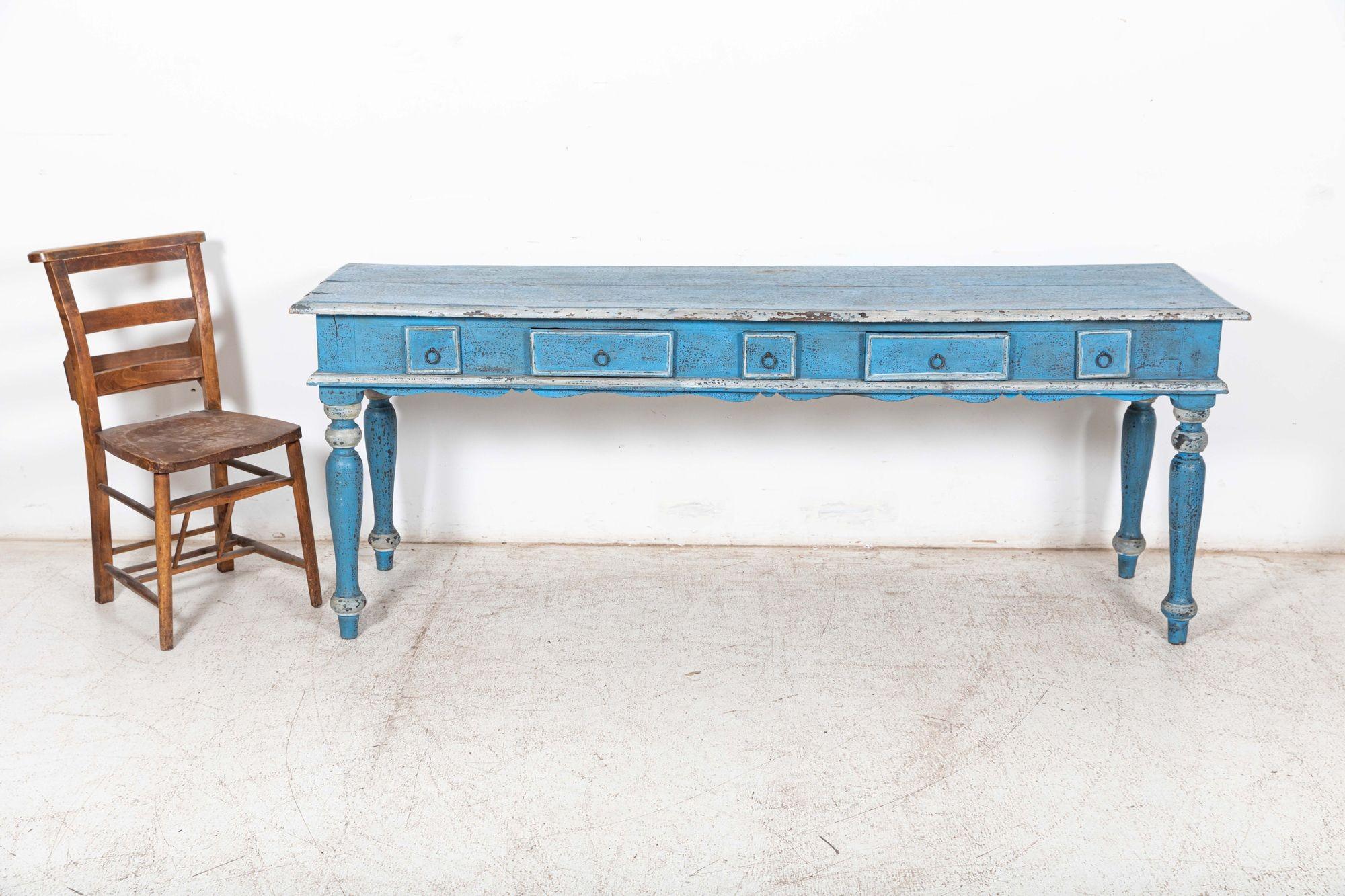 Fruitwood 19thC French Painted Provincial Console / Hall Table