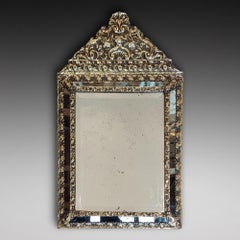 19thC French Pressed Brass Hanging Mirror