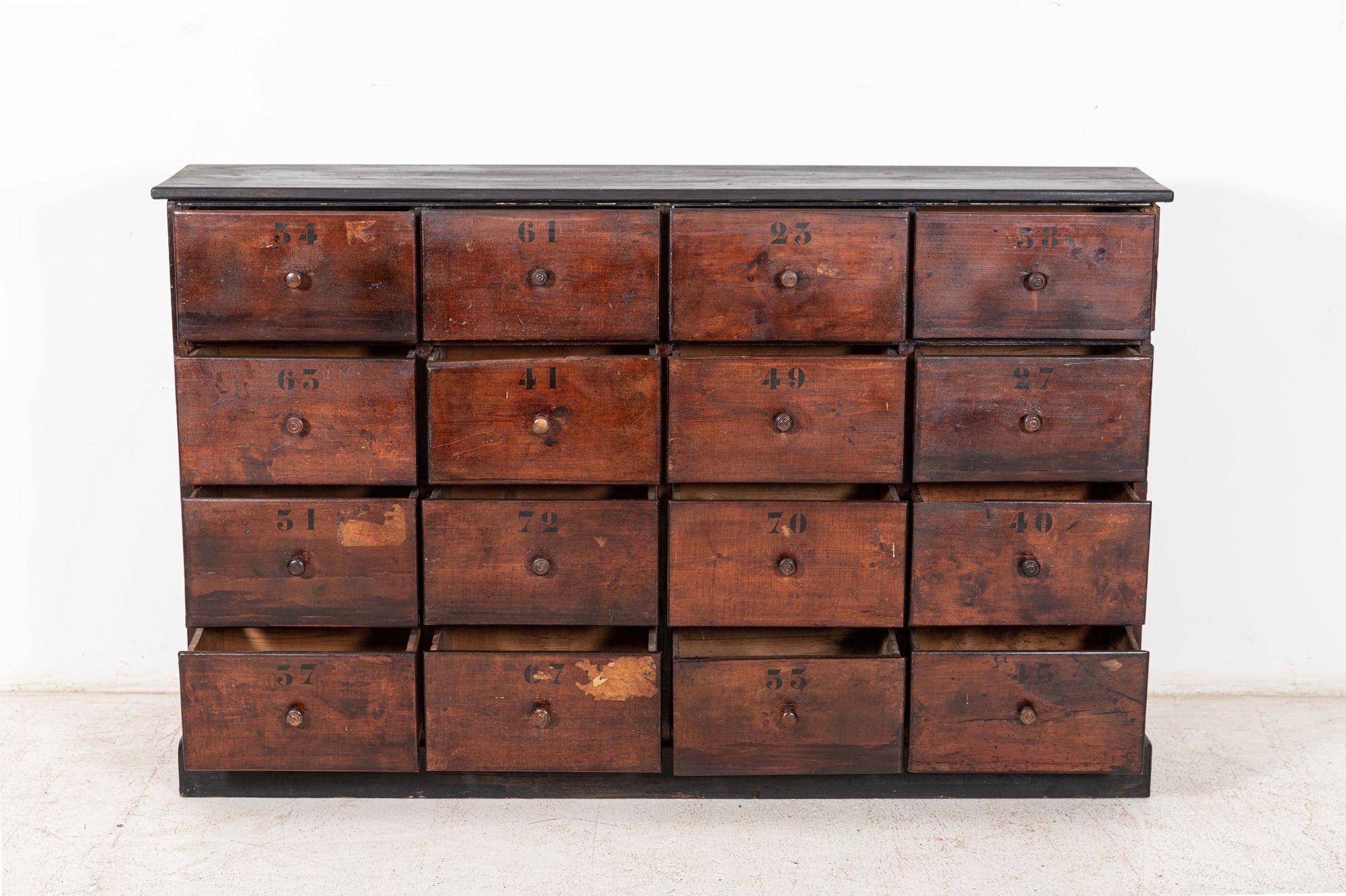 19th C French Printers Drawers 5