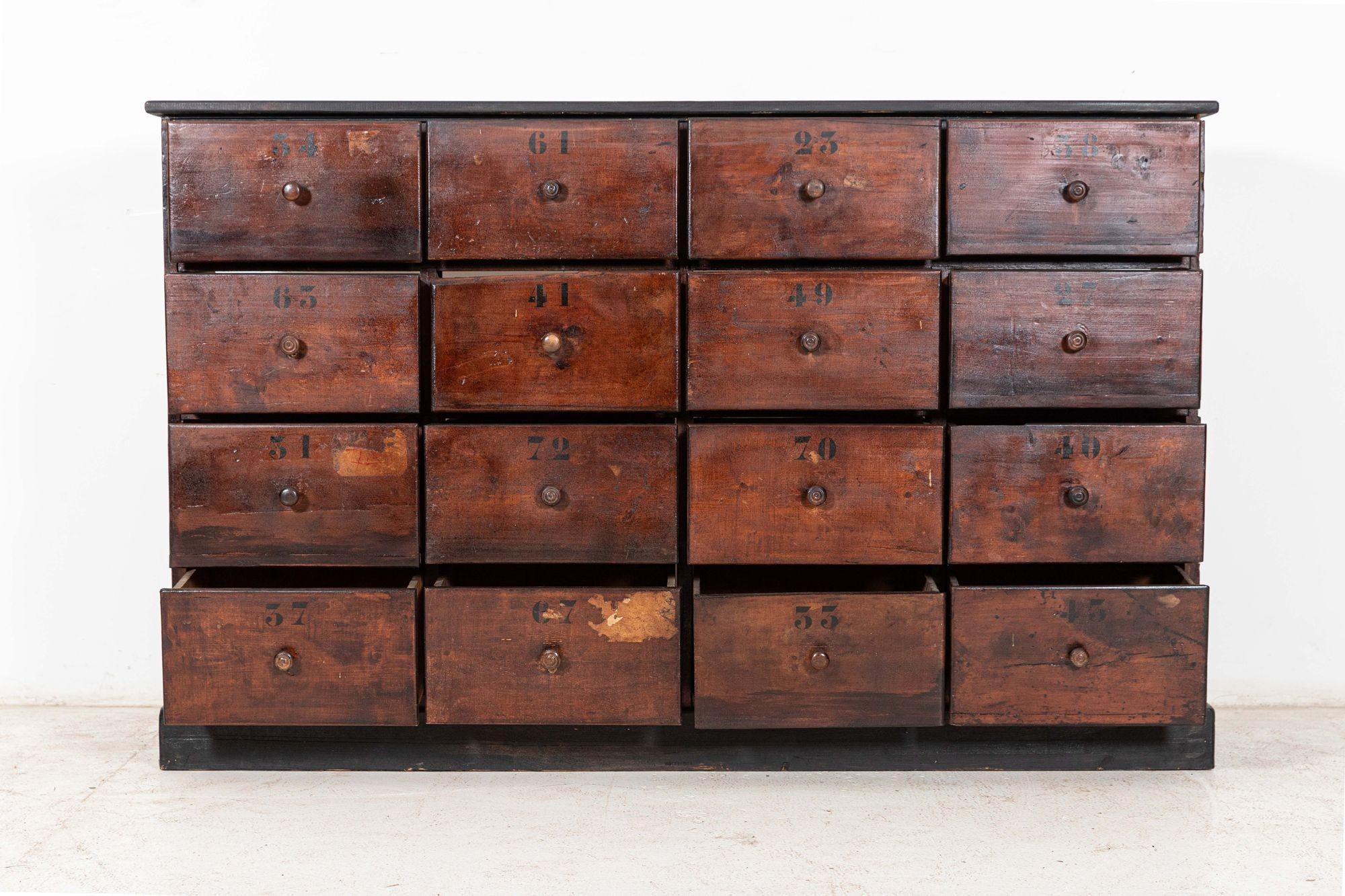 19th Century 19th C French Printers Drawers
