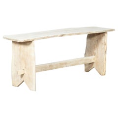 19thC French Provincial Bleached Elm Refectory Table