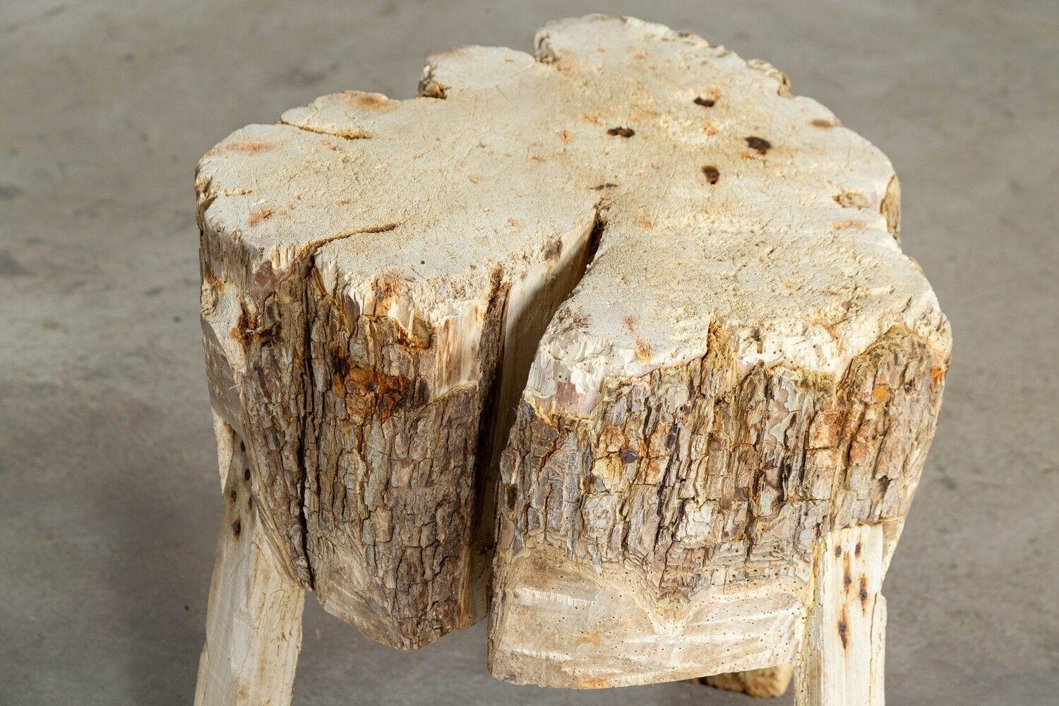 19th Century 19thC French Provincial Elm Chopping Block Table For Sale