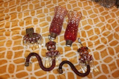 19thc French Purple Double Rope Twist Floral Enamel Wall Sconce Attrib. Baccarat