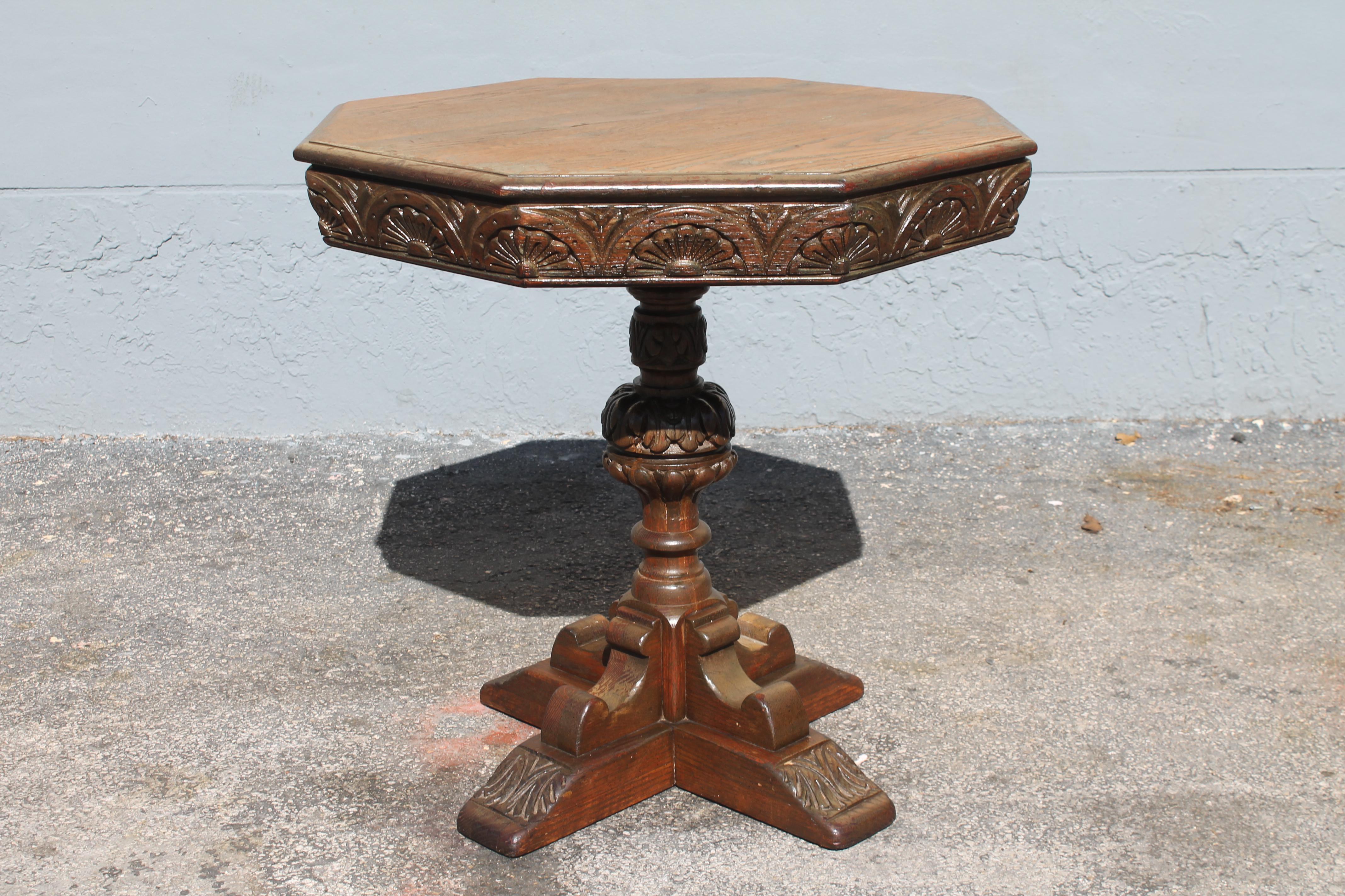 19thc French Rennaisance Revival Carved Center Table + Pair Chairs  Set of 3 pcs For Sale 3