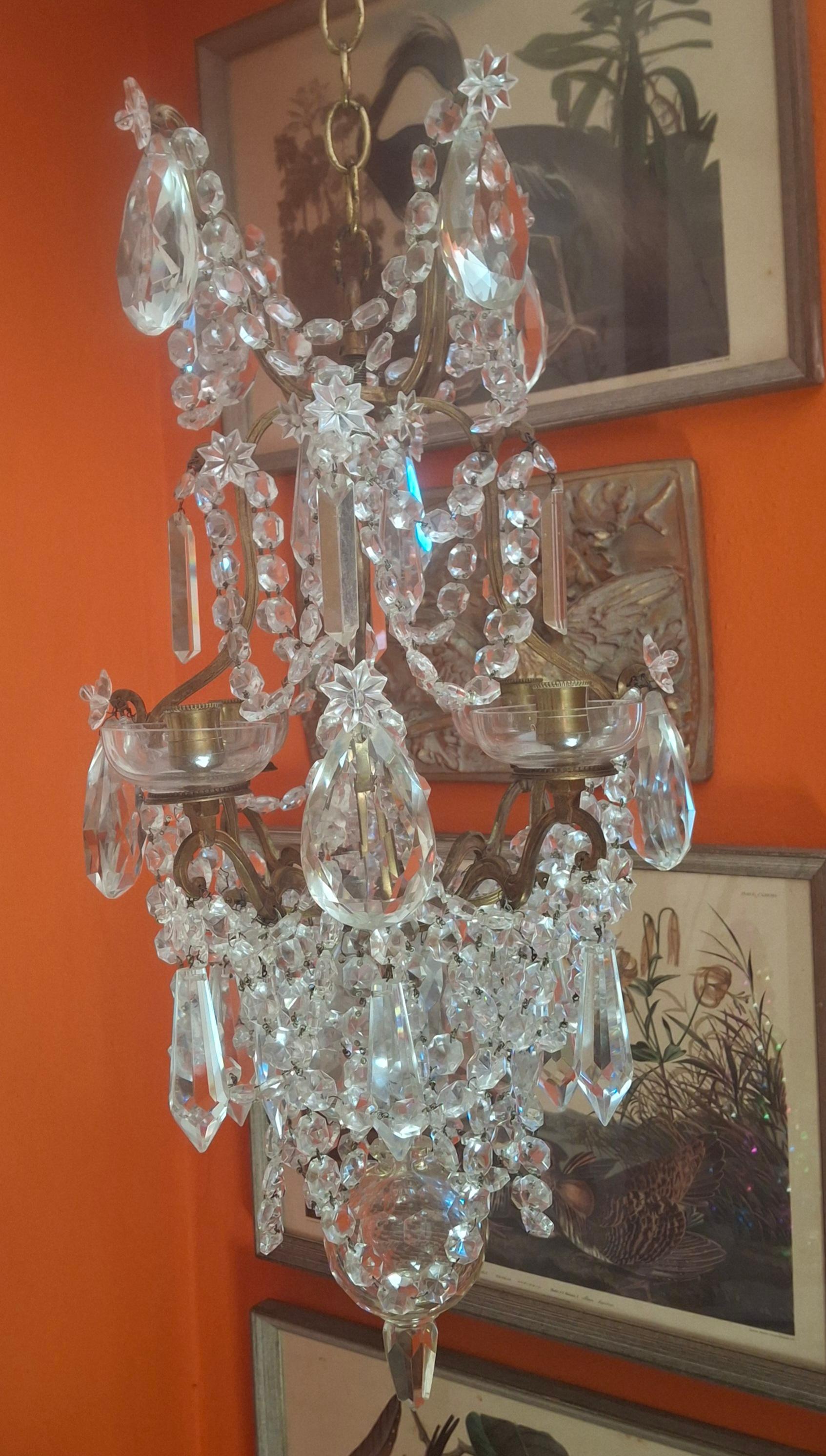 19. Jahrhundert Französisch Rokoko Louis XV vergoldete Bronze mit geschliffenem Kristall Kronleuchter von Baccarat im Angebot 12