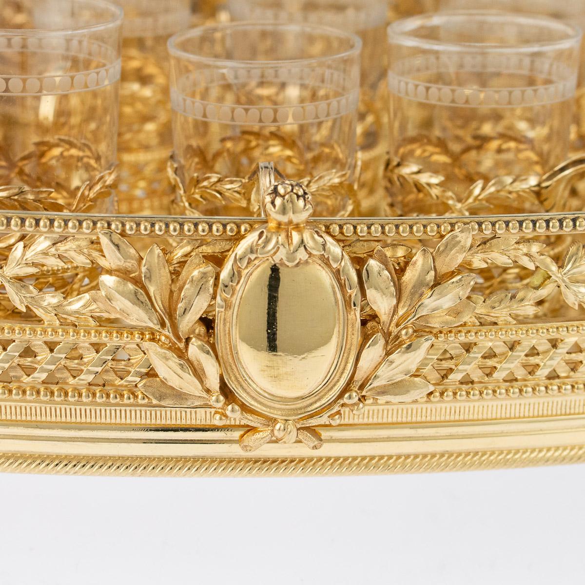 Servizio da liquore grande in argento dorato francese del XIX secolo di Moison Odiot, Parigi, 1890 ca. in vendita 2