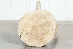 19th Century French Vernacular Bleached Elm Chopping Block Table