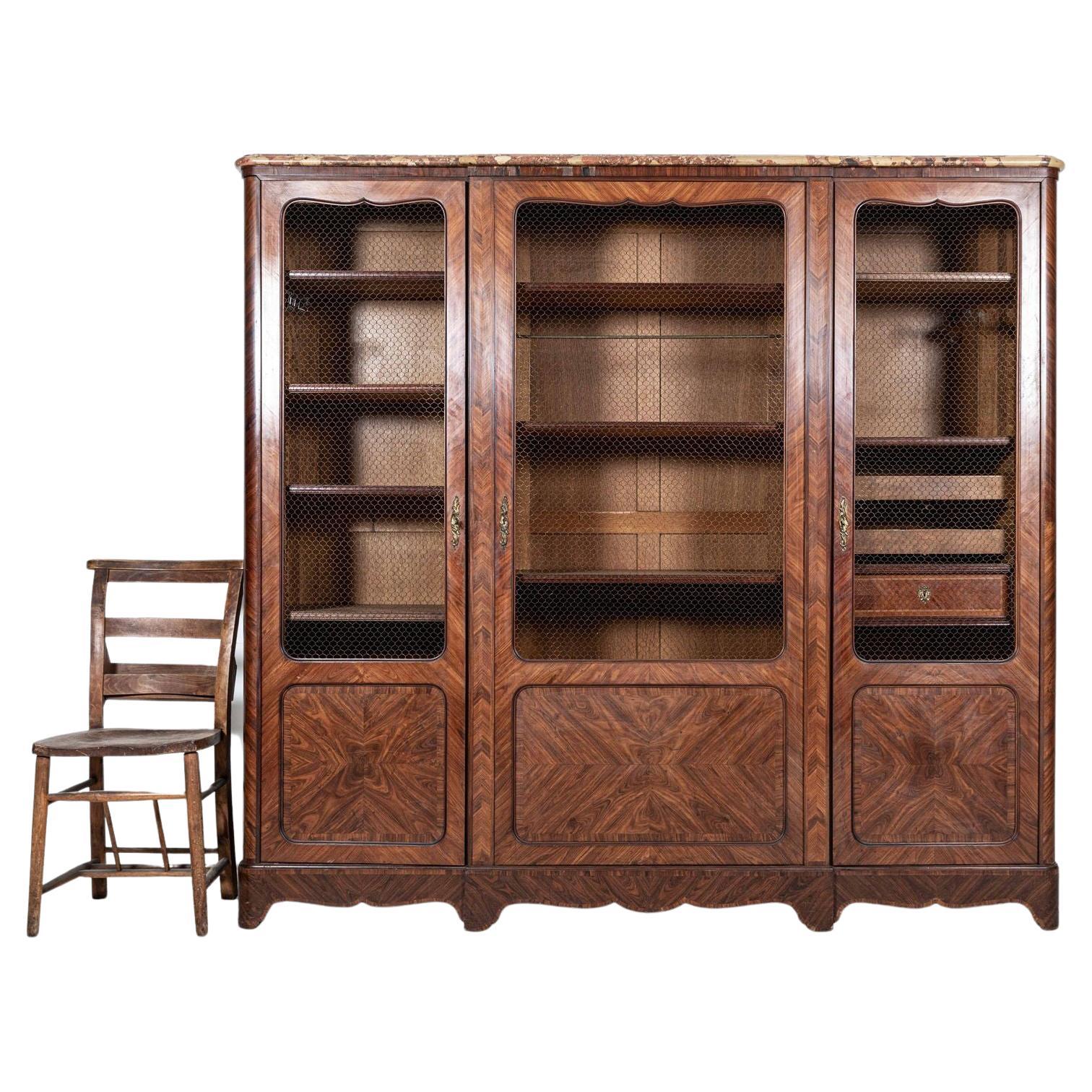 19th C French Walnut Armoire / Bookcase