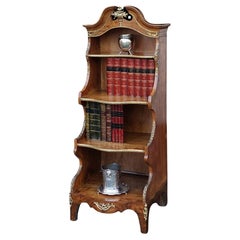 19thC French Walnut & Ormolu Mounted Open Bookcase