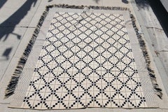 19thc Fringed Double Weave Coverlet From Pennsylvania