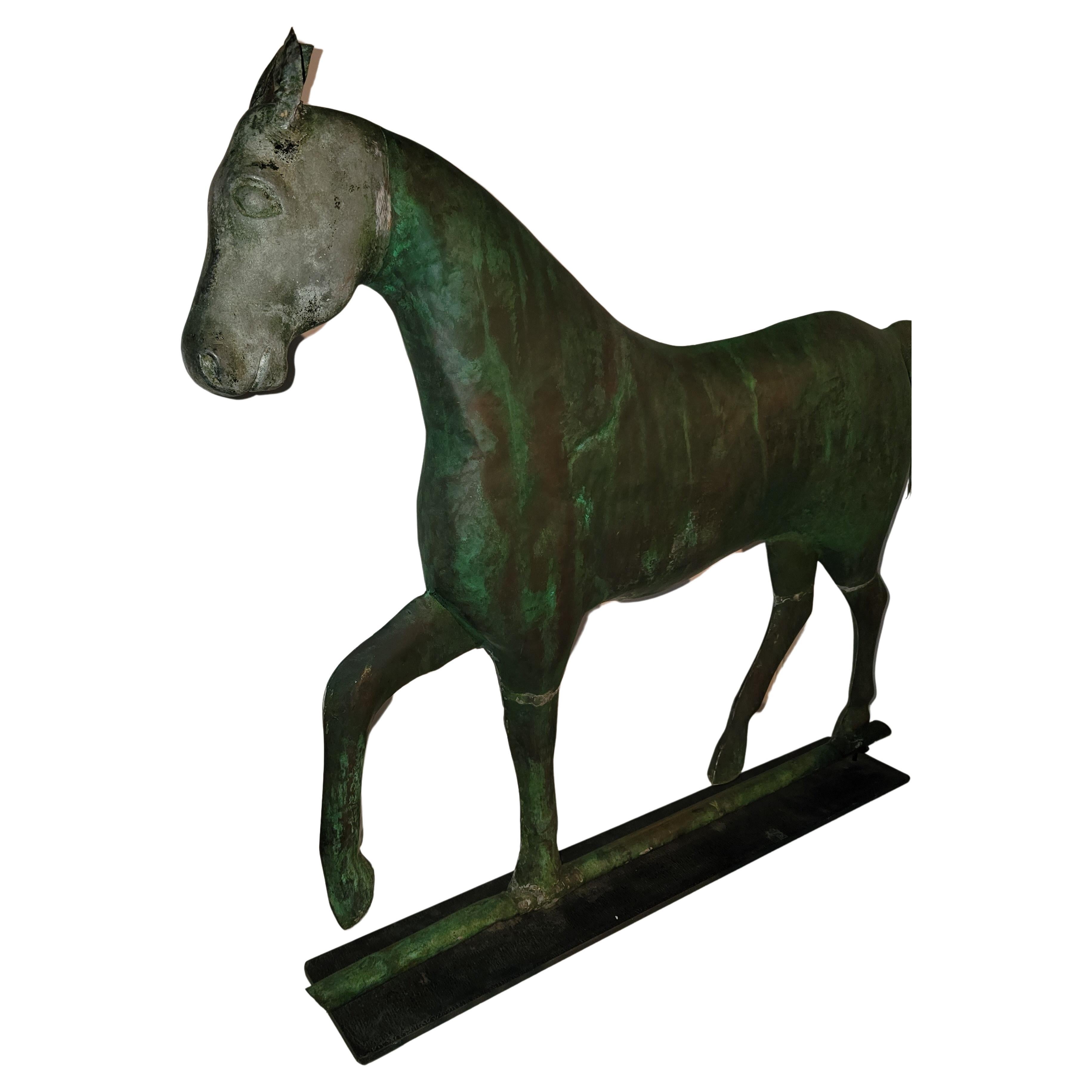 American 19Thc Full Body Monumental Horse Weather Vane