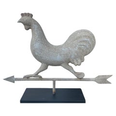 19Thc Full Body Original Painted Rooster Weather Vane
