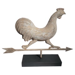 19Thc Full Body Original Painted Rooster Weather Vane