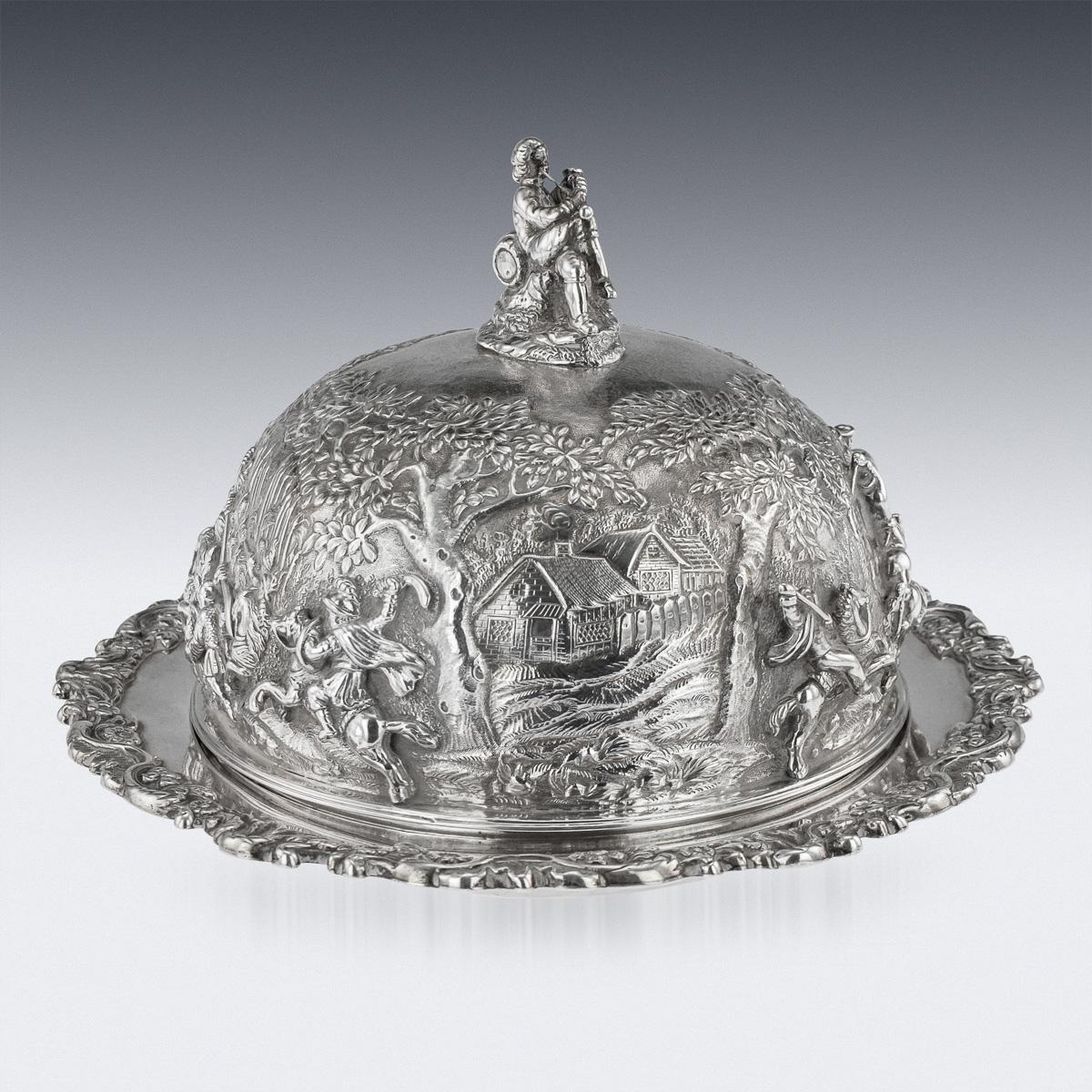 English 19th Century Georgian Solid Silver Teniers Muffin Dish Edward Farrell circa 1829