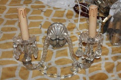 19thc Georgian style Cut Leaded Crystal Wall Sconce Signed by E.F. Caldwell