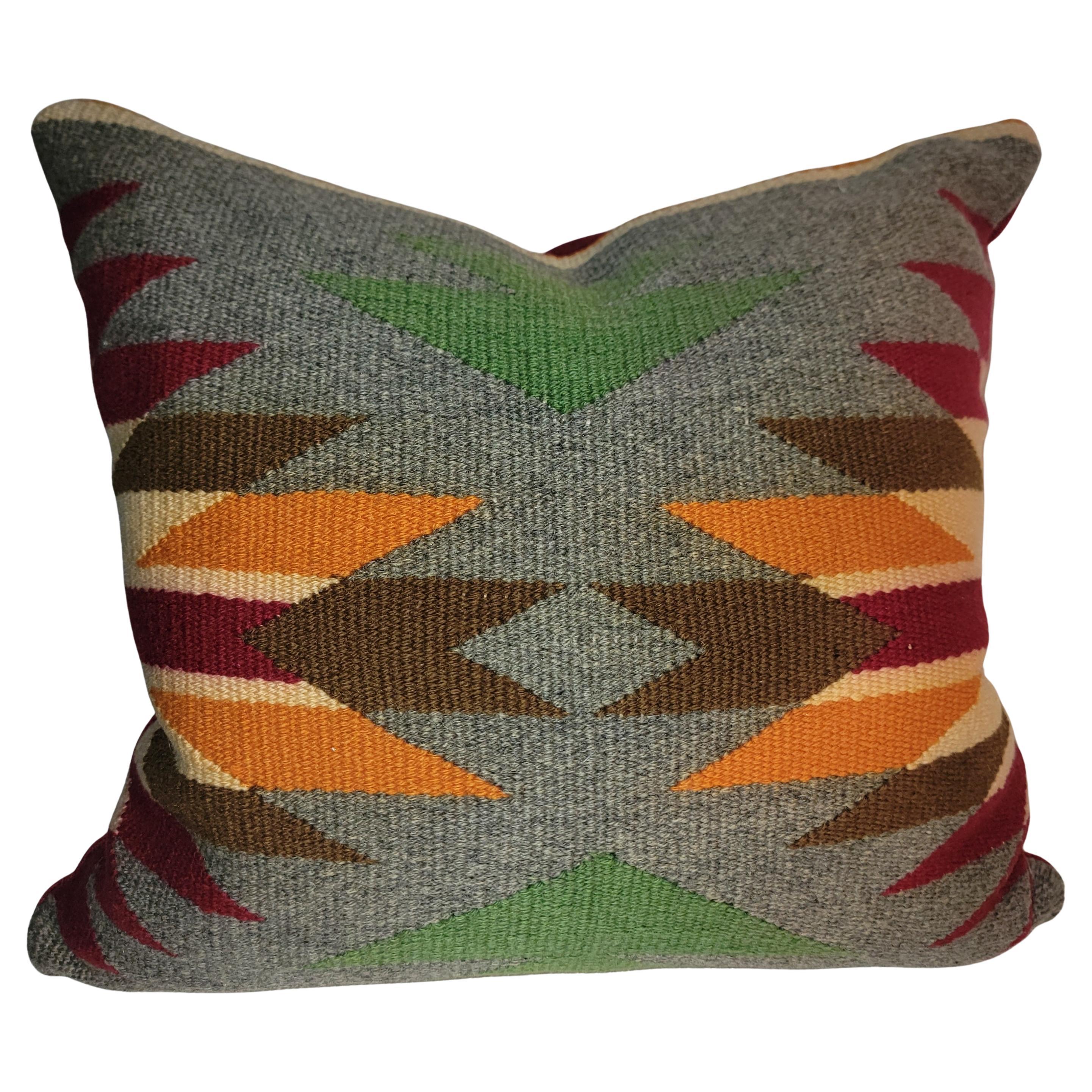 19Thc Townes Navajo Indian Weaving Pillow (Oreiller en tissage indien Navajo)