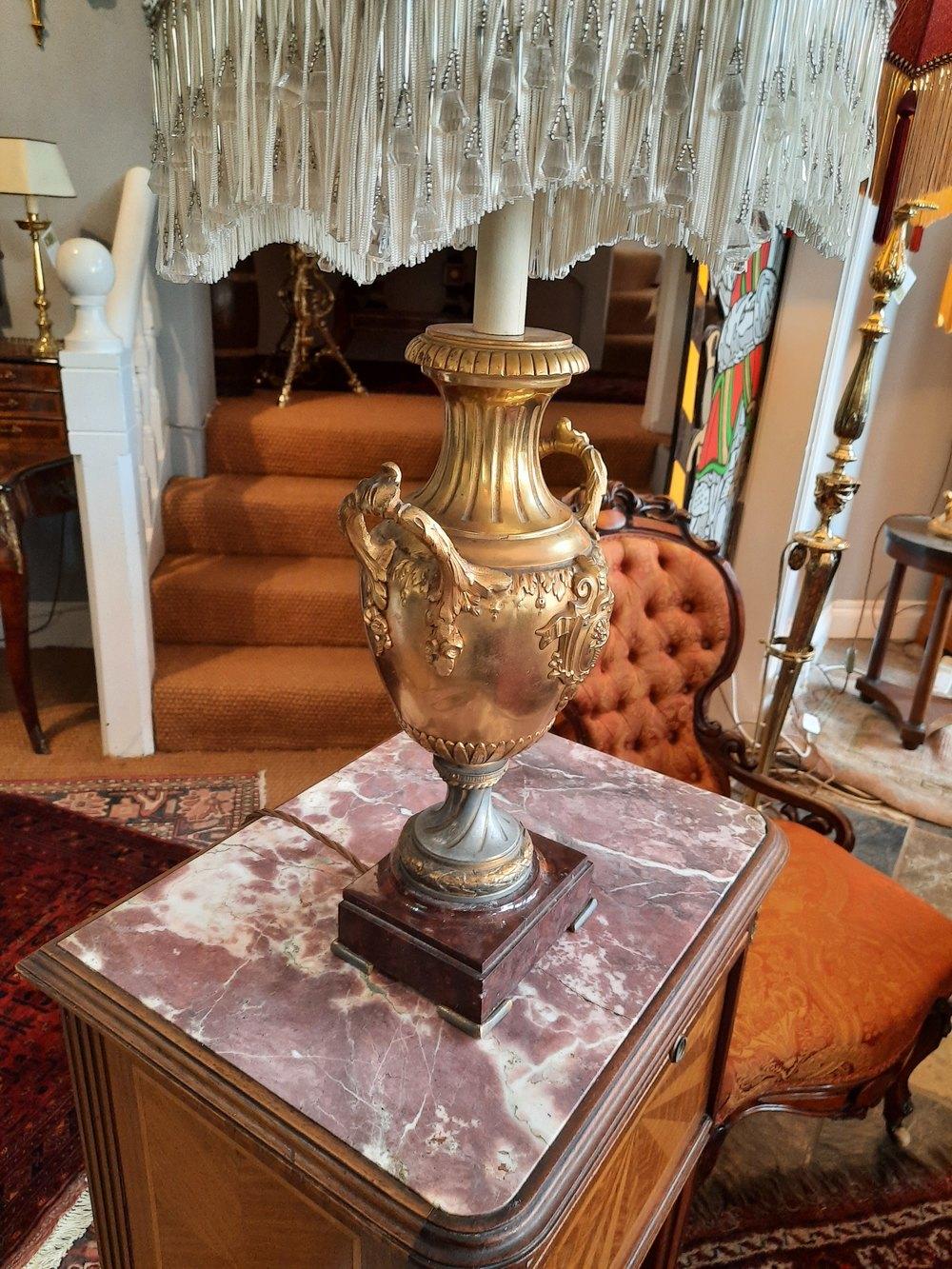 French 19th Century Gilt Bronze Classical Urn Table Lamp For Sale