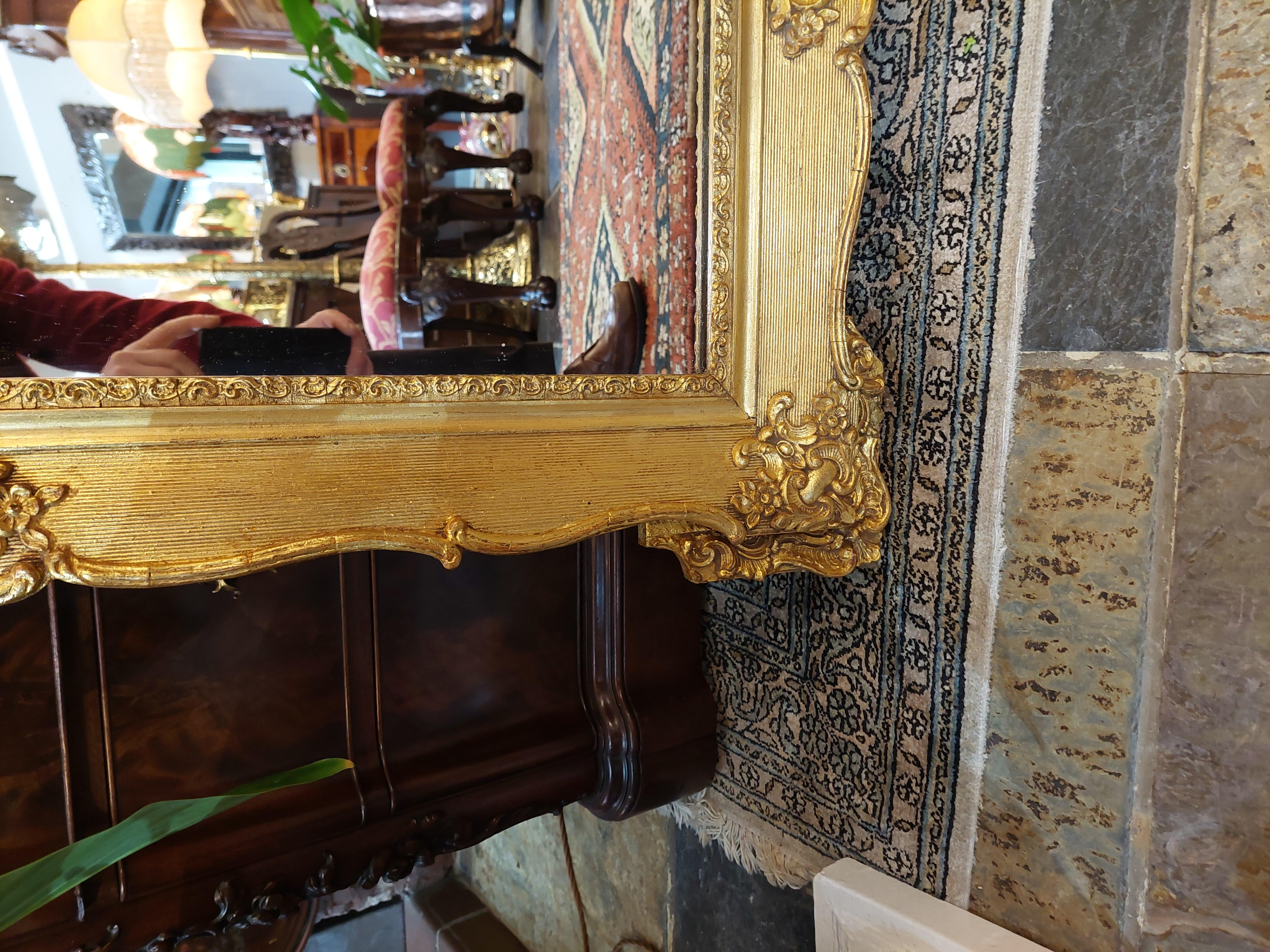 19thC Gilt Gesso & Carved Wood Mirror In Good Condition For Sale In Altrincham, GB