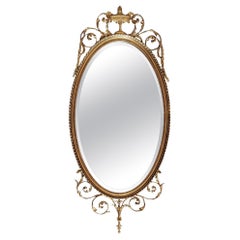 19thC Giltwood and Gesso Oval Wall Mirror