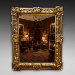 19thC Giltwood and Sand Moulded Gesso Framed Mirror