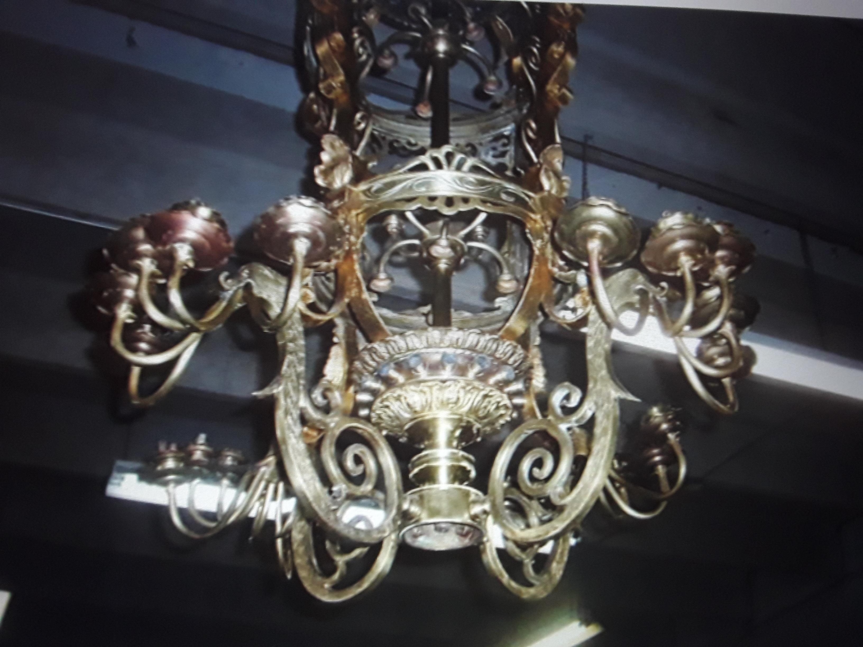 Lanterne de palais en bronze doré de style Louis XVI, 19e siècle  en vente 1