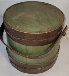 19thc Green Painted Bucket from Ohio