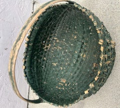 19thc Green Painted Hiney  Basket
