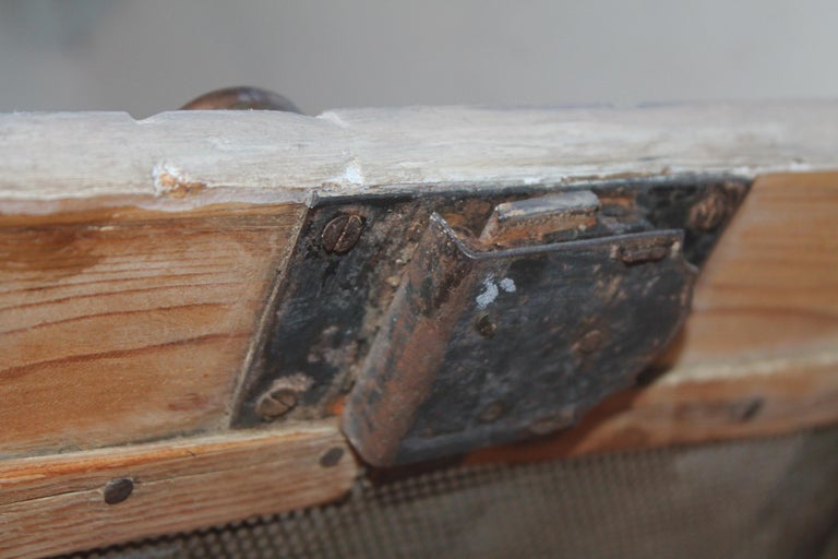 19th Century Grey Painted Table Top Pie Safe For Sale at 1stDibs