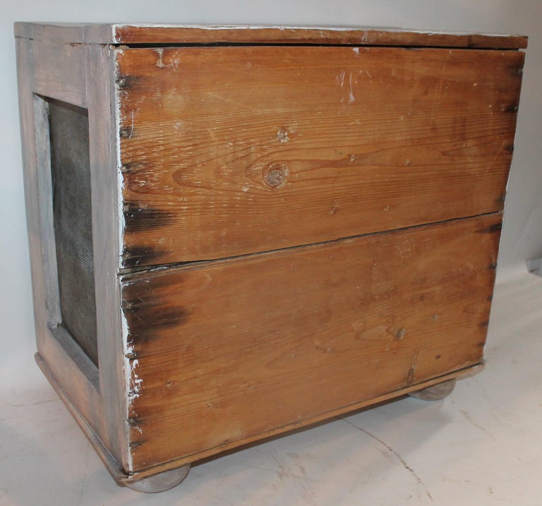 19th Century Grey Painted Table Top Pie Safe For Sale at 1stDibs