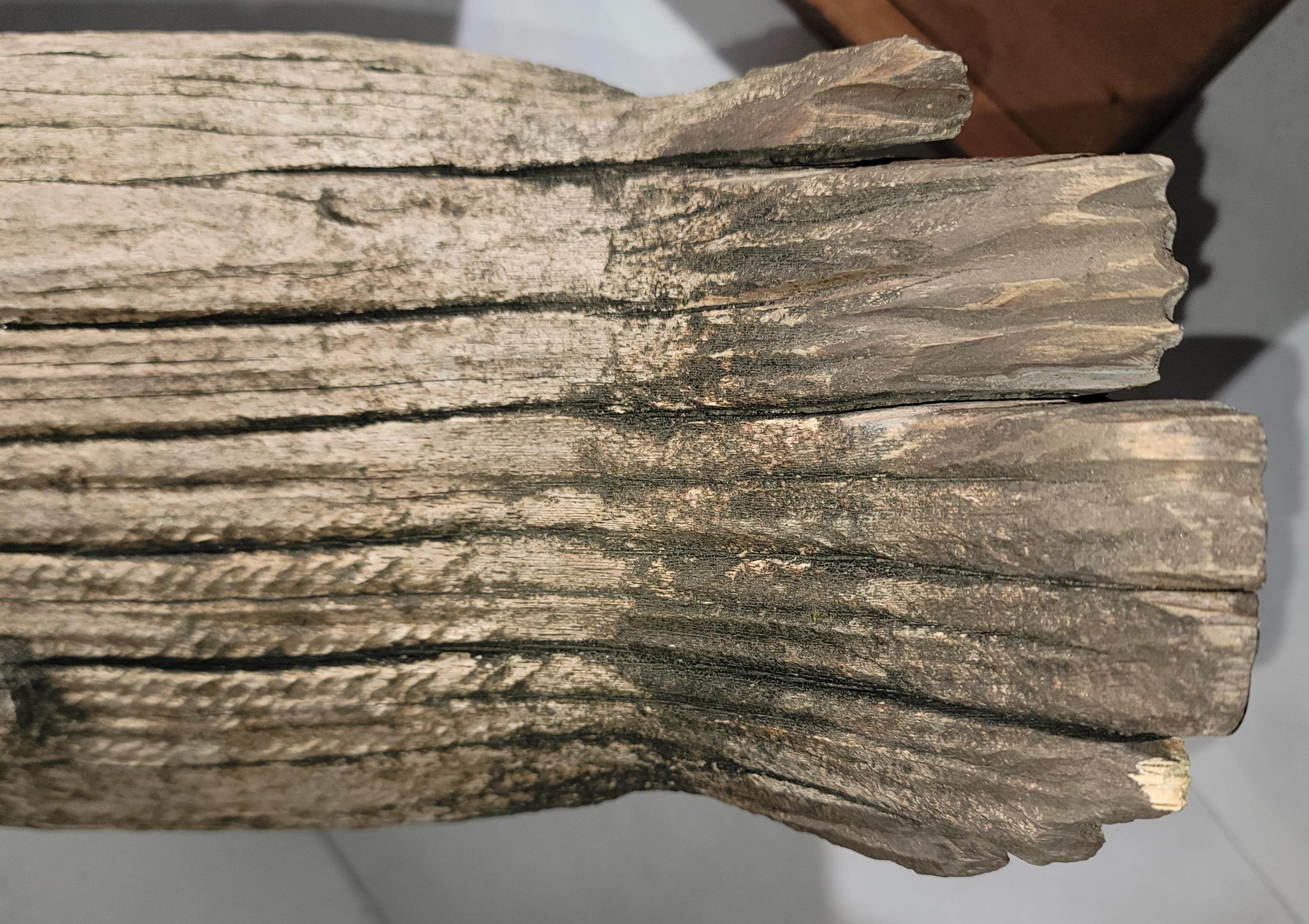 Diese handgeschnitzte kanadische Gans ist aus einem Stück Holz handgeschnitzt und hat ihre ursprüngliche Oberfläche bzw. Patina behalten, die im Freien entstanden ist.