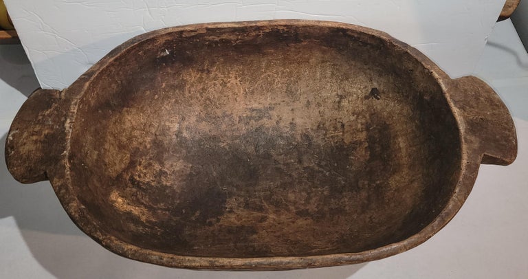 19th Century Hand Carved Dough Bowl For Sale 4