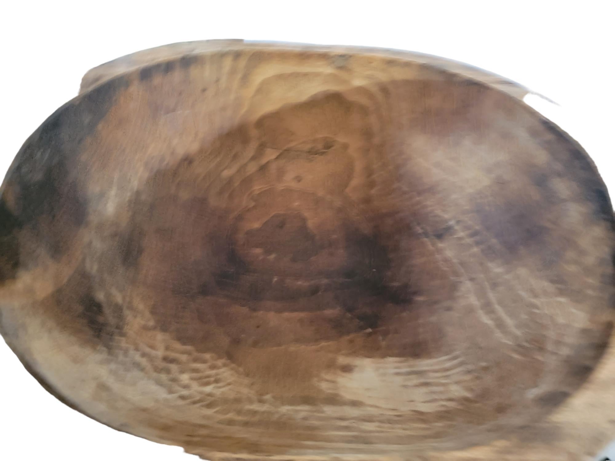 American 19Thc Hand Carved Dough Bowl For Sale