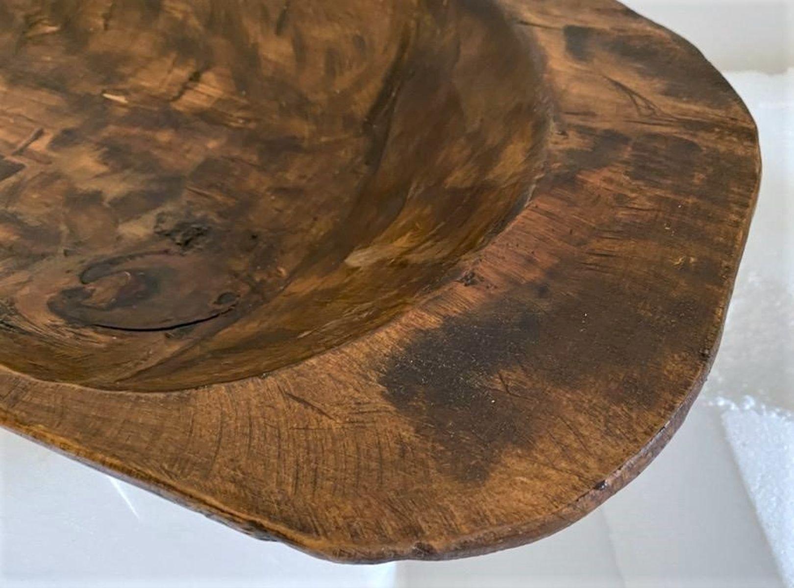 19th Century Hand Carved Dough Bowl In Good Condition In Los Angeles, CA