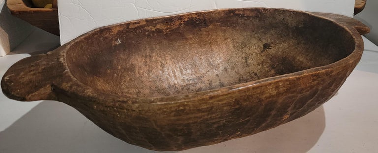 19th Century Hand Carved Dough Bowl In Good Condition For Sale In Los Angeles, CA