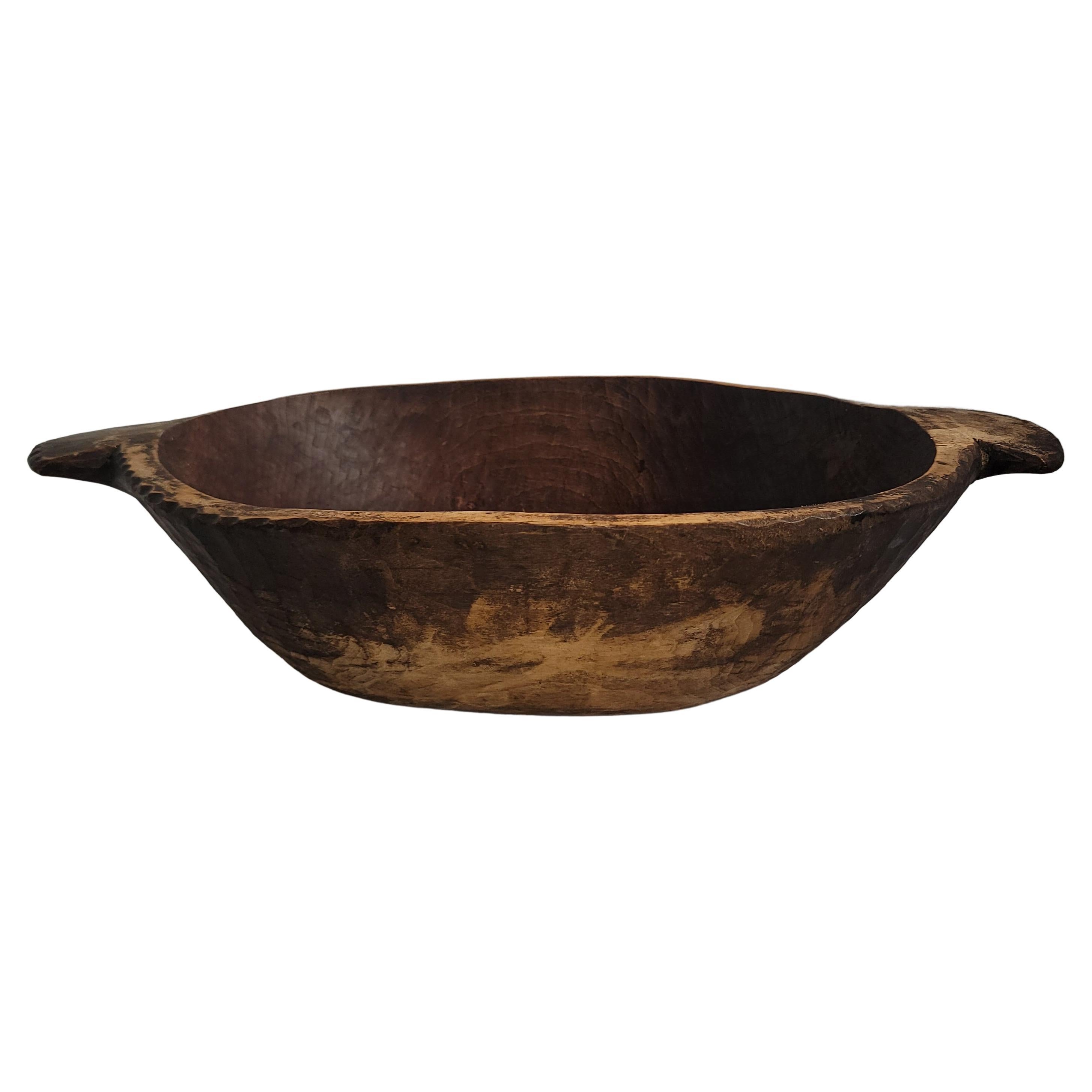 19thc Hand Carved Dough Bowl
