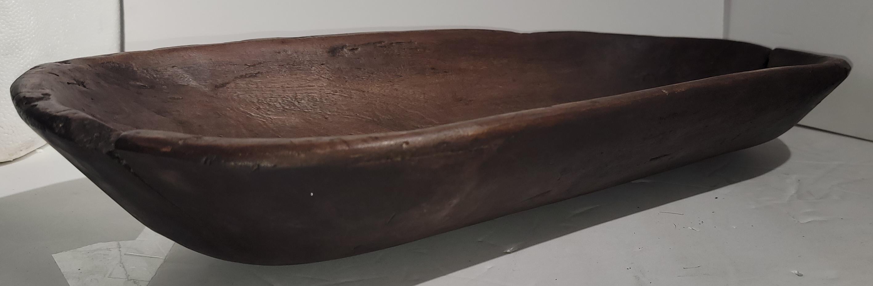 Adirondack 19Thc Hand Carved Dough Bowl From New England For Sale