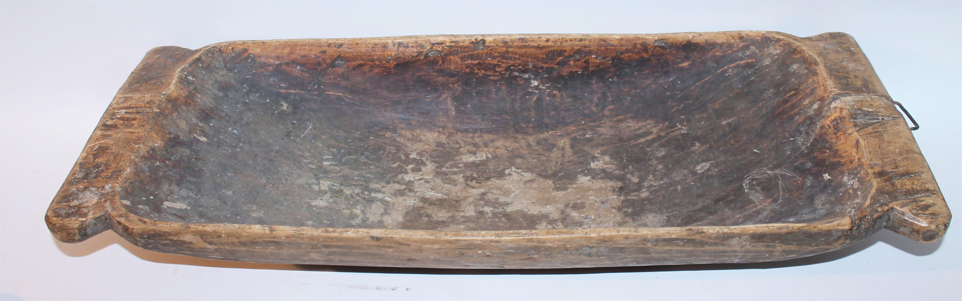 This hand carved 19th c dough bowl is filled with an amazing collection of 50 pieces of stone fruit from Italy. There are many different variety's of stone fruit. Selling as a complete collection.