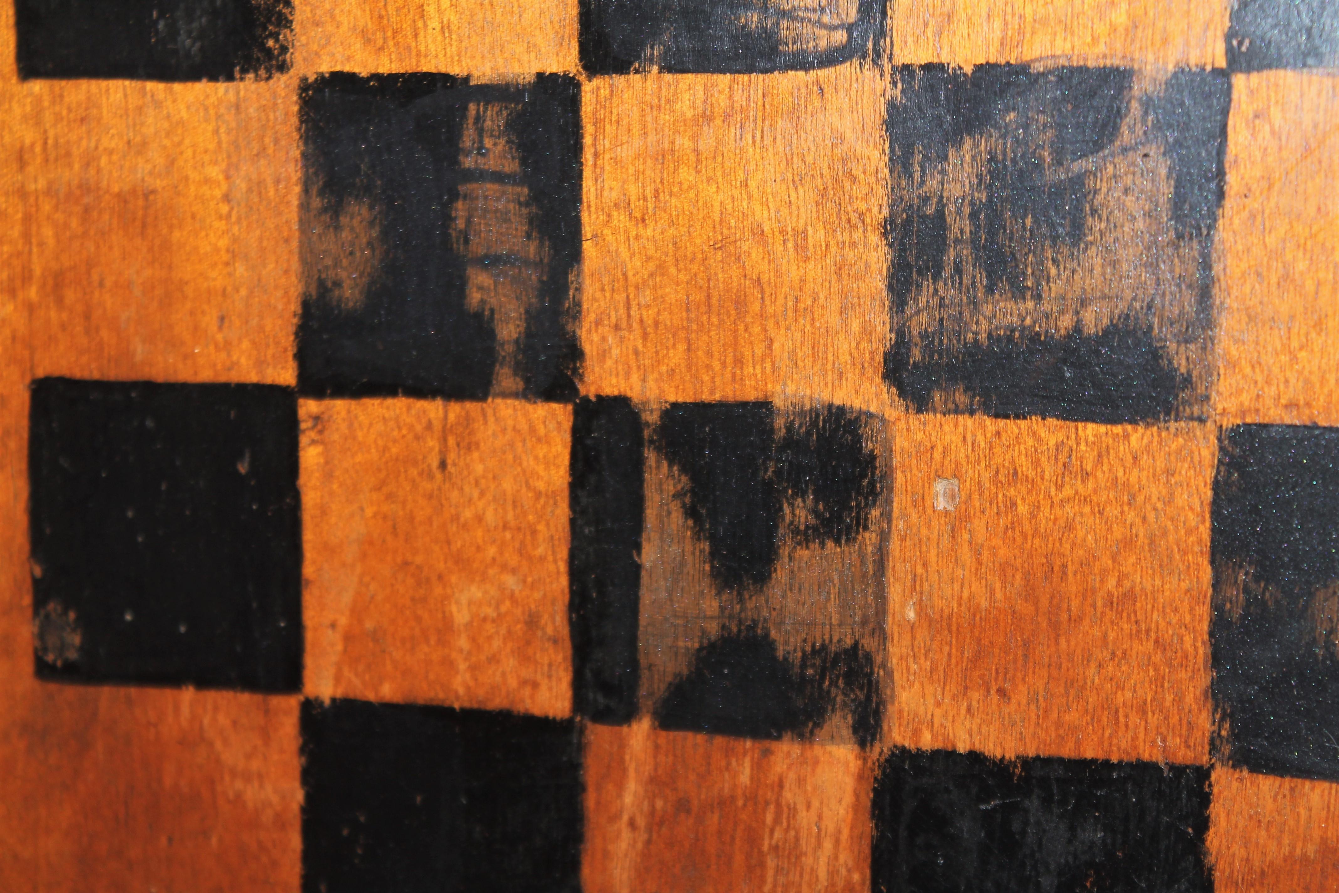 19thc Hand Carved Game Board in Original Paint 2