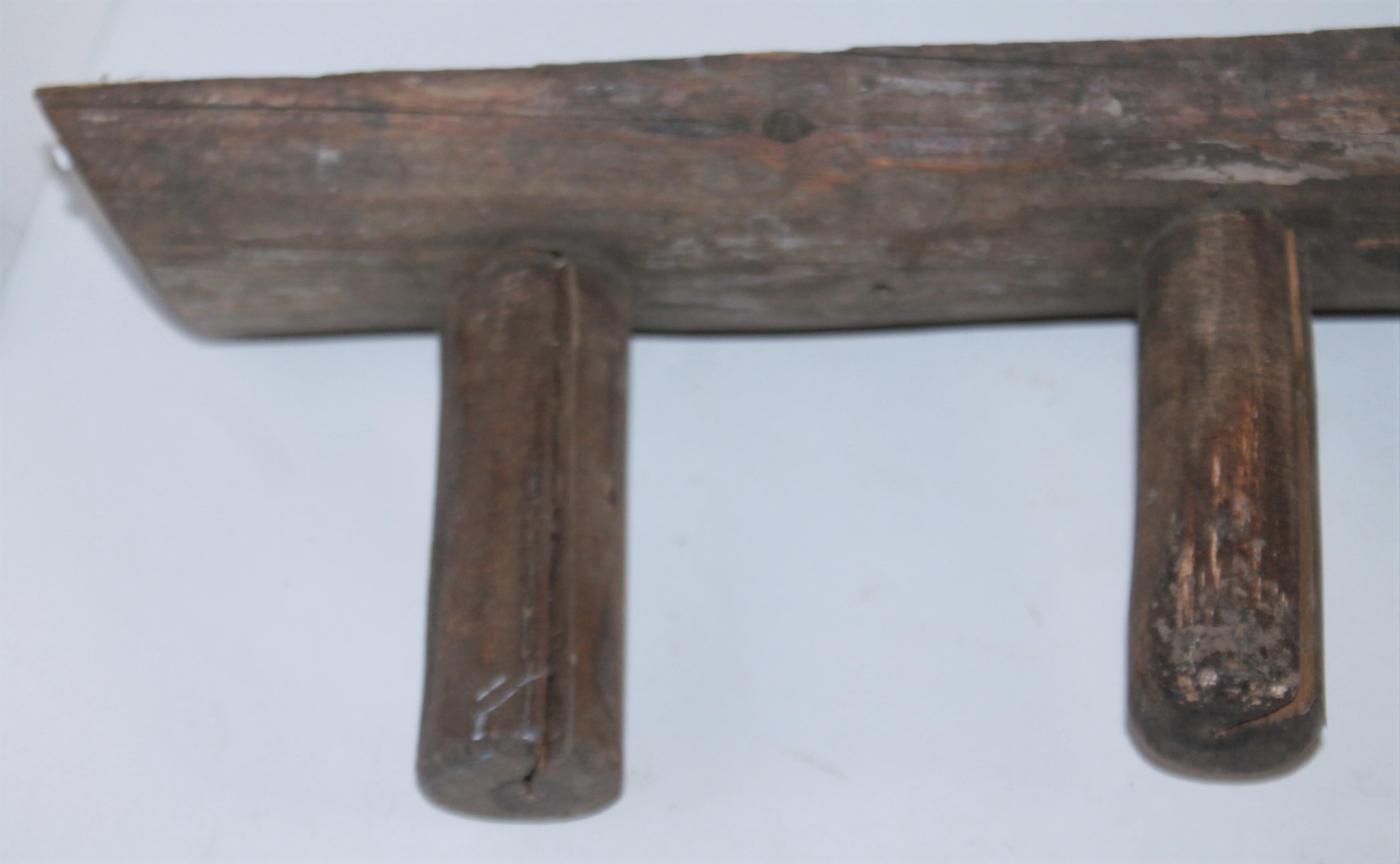 American 19th Century Hand Carved Hat and Coat Rack For Sale