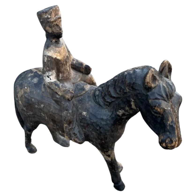Adirondack 19Thc Hand Carved Horse & Rider For Sale