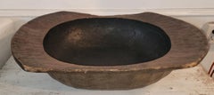 19thc Hand Carved Large Dough Bowl